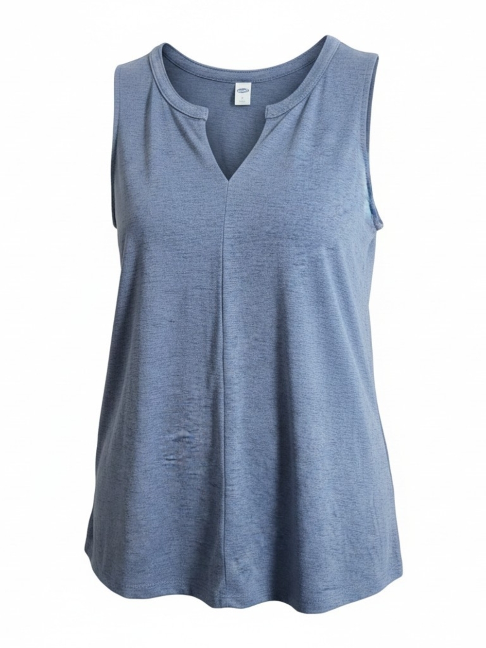Old Navy Heathered Slate Blue Sleeveless Notch Tank